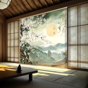 Zen Interior with Mountain View