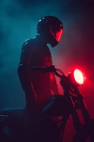 Motorcycle Rider in the Night