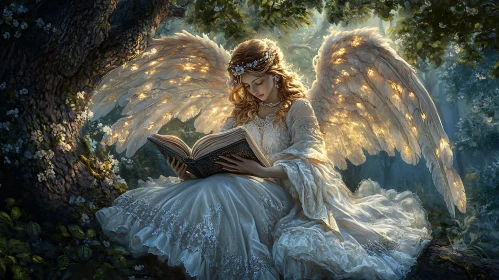 Winged Angel Reading Book