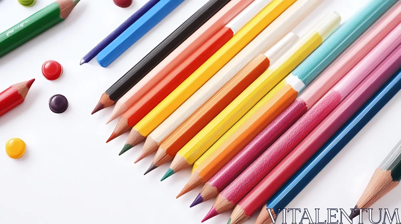 Rainbow Colored Pencils with Candies AI Image