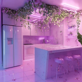 Modern Kitchen with Floral Decor