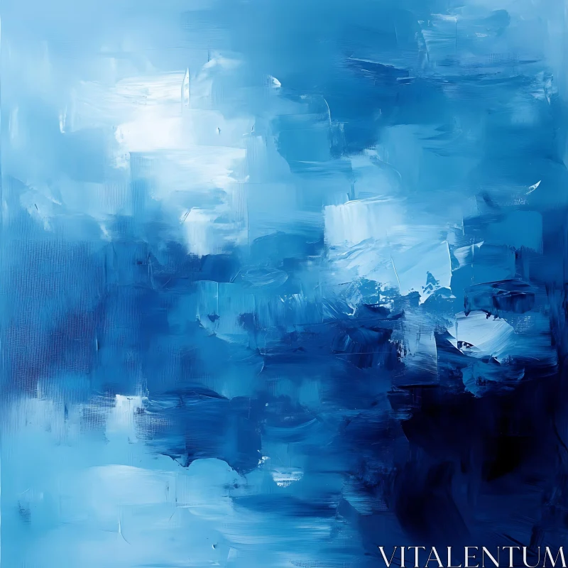 Shades of Blue: A Textured Abstract Artwork AI Image