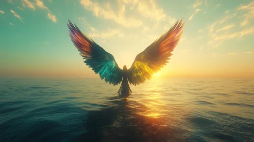 Ocean Angel Wings Sunset