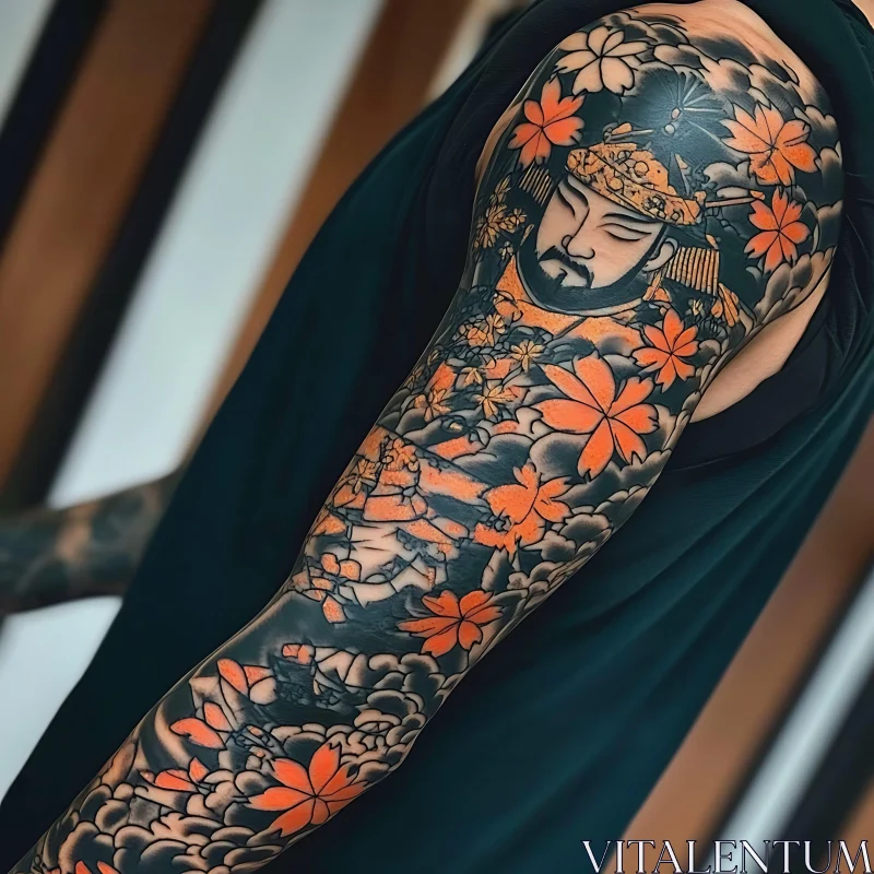 Intricate Full Sleeve Tattoo Design AI Image