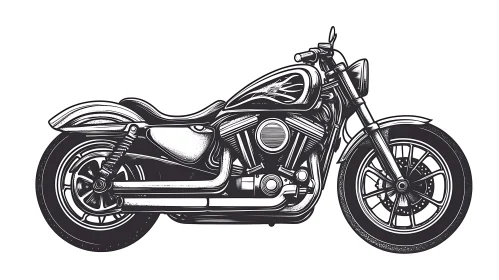 Monochrome Motorcycle Art - Vehicle Design