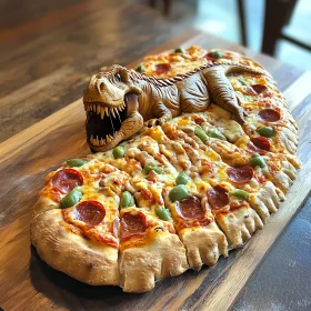 Dinosaur Themed Pepperoni Pizza