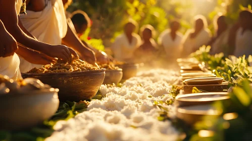 Culinary Harmony in Golden Light