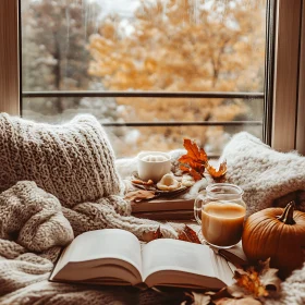 Cozy Autumn Reading Scene