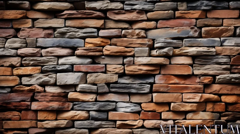 Authentic Rustic Stone Wall with Multilayered Realism AI Image