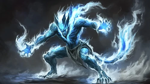 Ethereal Blue Creature Fantasy Art