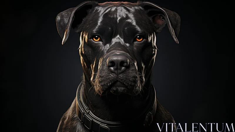 Black Dog with Orange Eyes - A Captivating Photorealistic Portraiture AI Image