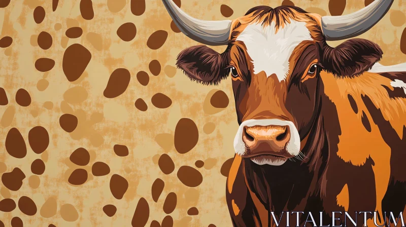 Brown Bull Art Illustration AI Image