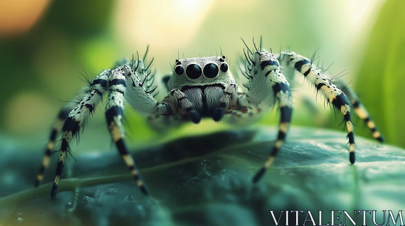 Close-Up Shot of a Spider in Nature AI Image