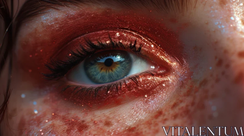 Enchanting Close-Up of a Woman's Eye in Natural Light AI Image
