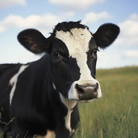 Black and White Cow Close-Up