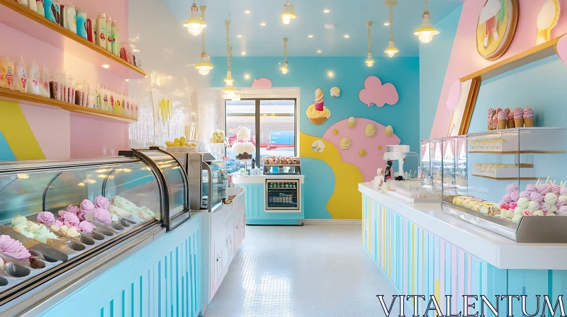 AI ART Whimsical Pastel Candy Store Design