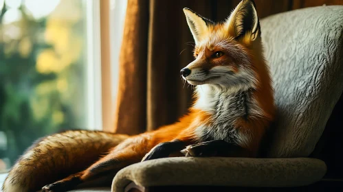 Fox Portrait on Chair