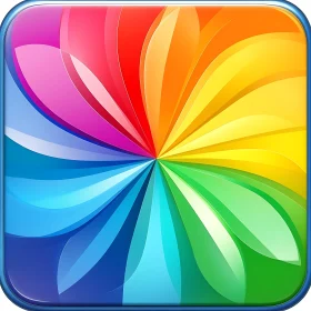 Colorful Radial Design with Rounded Square