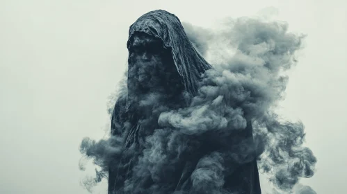 Mystic Figure Shrouded in Smoke