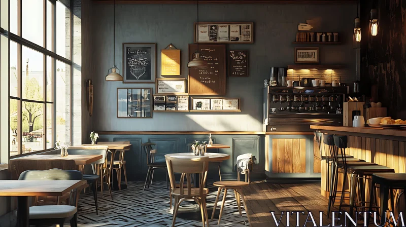 Charming Cafe Interior AI Image