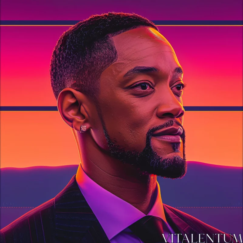 AI ART Will Smith at Sunset