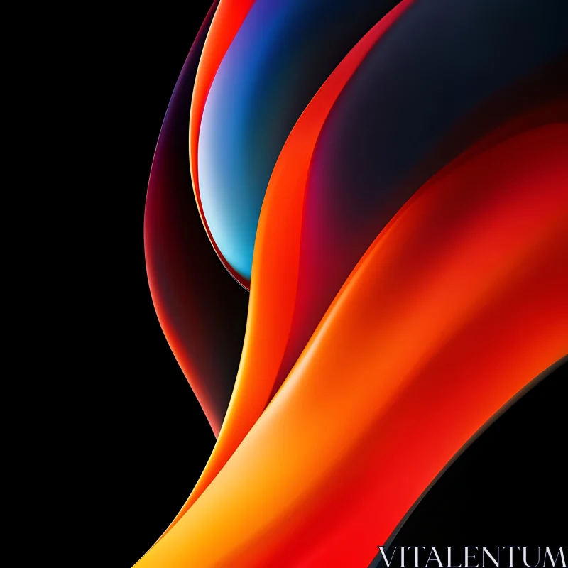 Fluid Color Ribbons Abstract Design AI Image