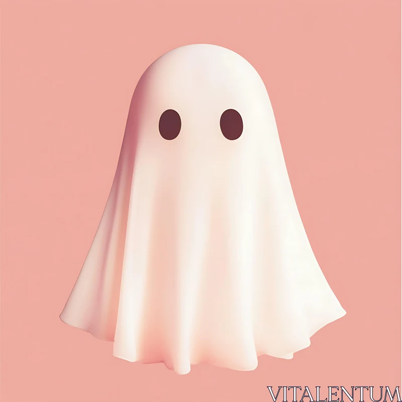 AI ART Minimalist Ghost Illustration