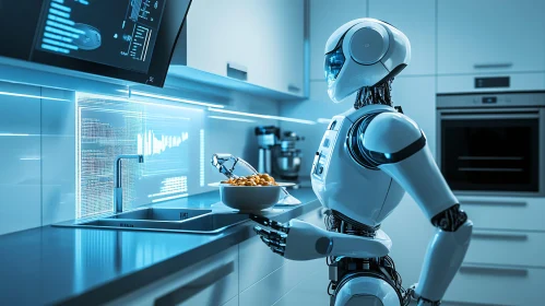 AI Robot Preparing Food