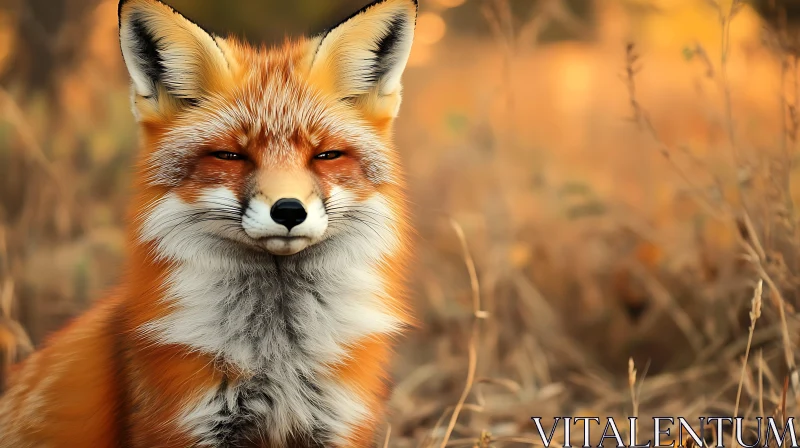 Fox in Golden Field AI Image