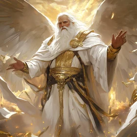 Serene Angelic Figure in Golden Light