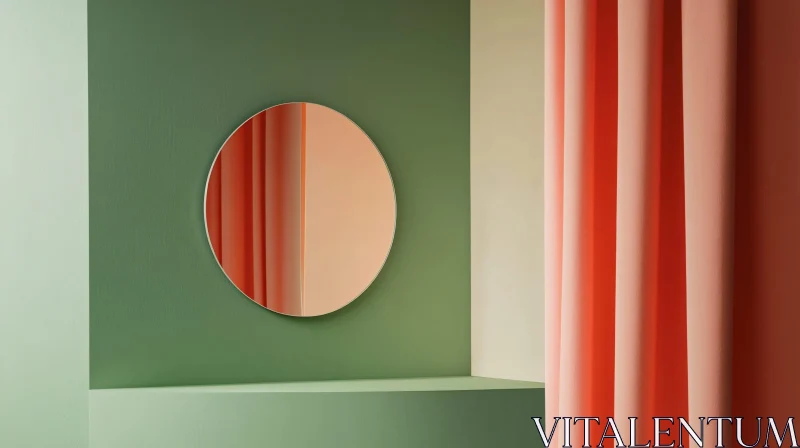 Minimalist Shapes and Round Mirror AI Image