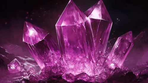 Glowing Purple Crystal Formation