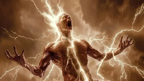 Man Transformed by Lightning: A Powerful Image