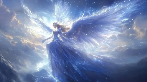 Heavenly Angel with Wings of Light