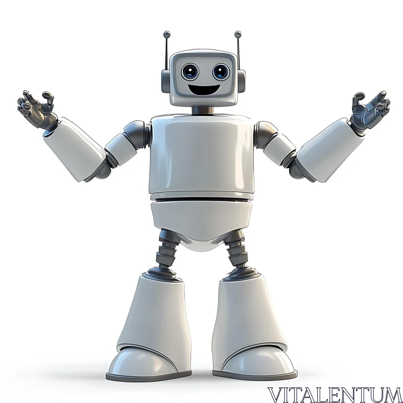 Cute Robot with Open Arms AI Image