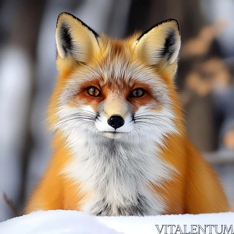 AI ART Winter Fox Close-Up