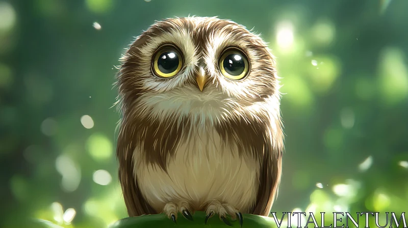 AI ART Cute Owl Illustration