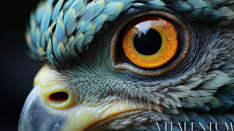 Osprey's Eye: A Close-Up Exploration in Surrealistic Sci-Fi Imagery AI Image