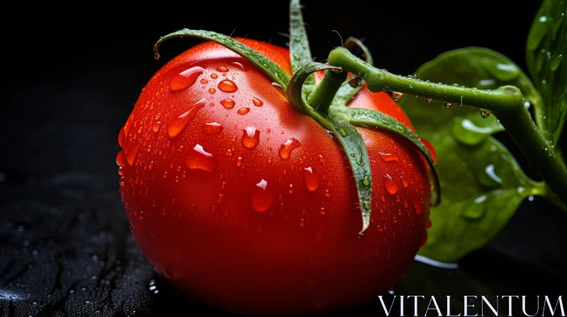 Still Life with Tomato: A Study in Contrast AI Image