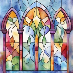 Abstract Watercolor Window Design