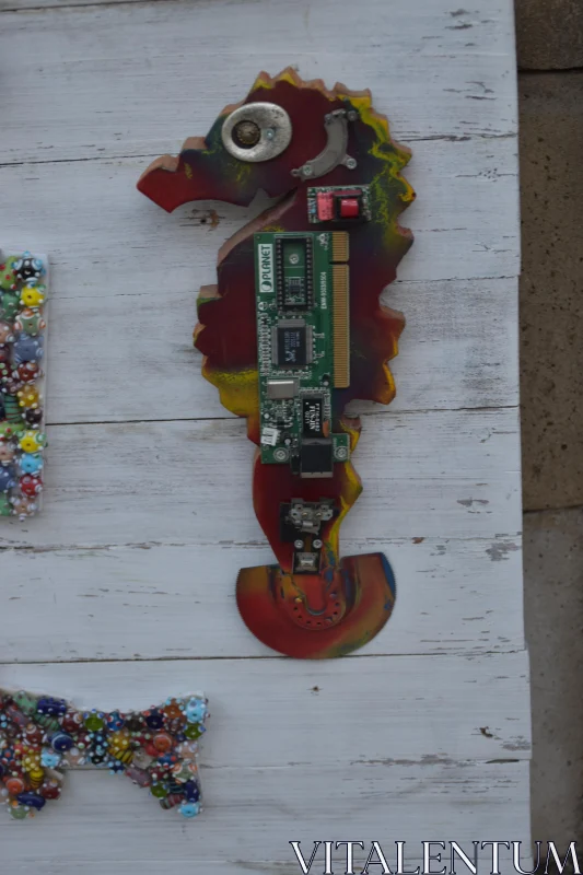 PHOTO Colorful Upcycled Electronic Sculpture