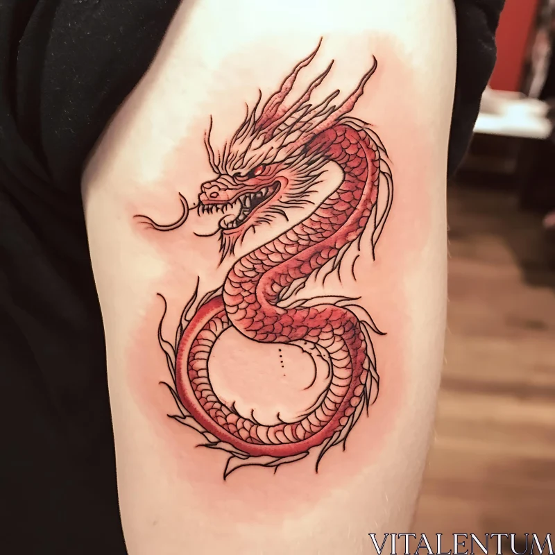 Intricate Mythical Dragon Tattoo AI Image