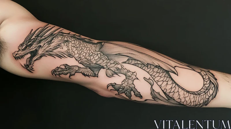 Forearm Dragon Tattoo Art AI Image