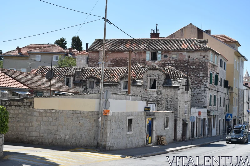 PHOTO Croatian Street with Stone Architecture