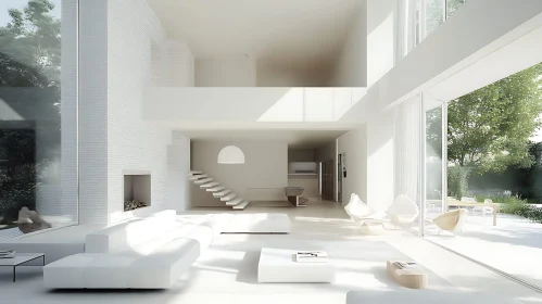 Serene White Interior with Natural Light