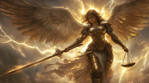 Angel of Justice in Storm