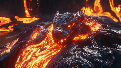 Lava Dragon Rising From The Depths