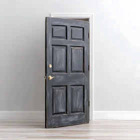 Open Doorway: Vintage Style and Golden Handle