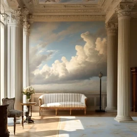 Classical Columns and Cloudscape Art