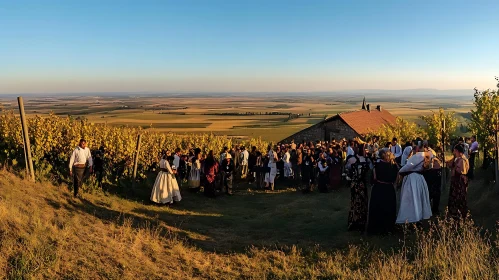 Traditional Attire Gathering on Hill